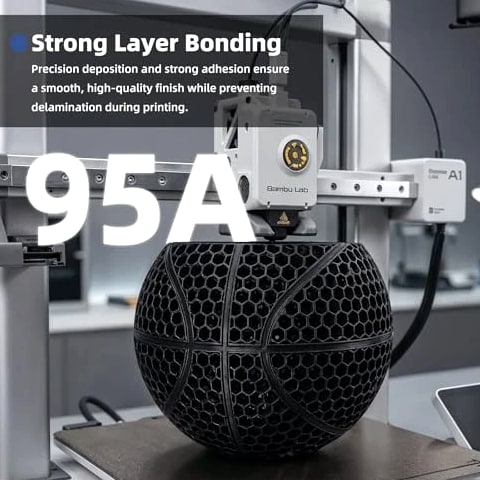 Inslogic TPU Filament 1.75mm Flexible Roll, TPU 95A Soft 3D - 1kg White