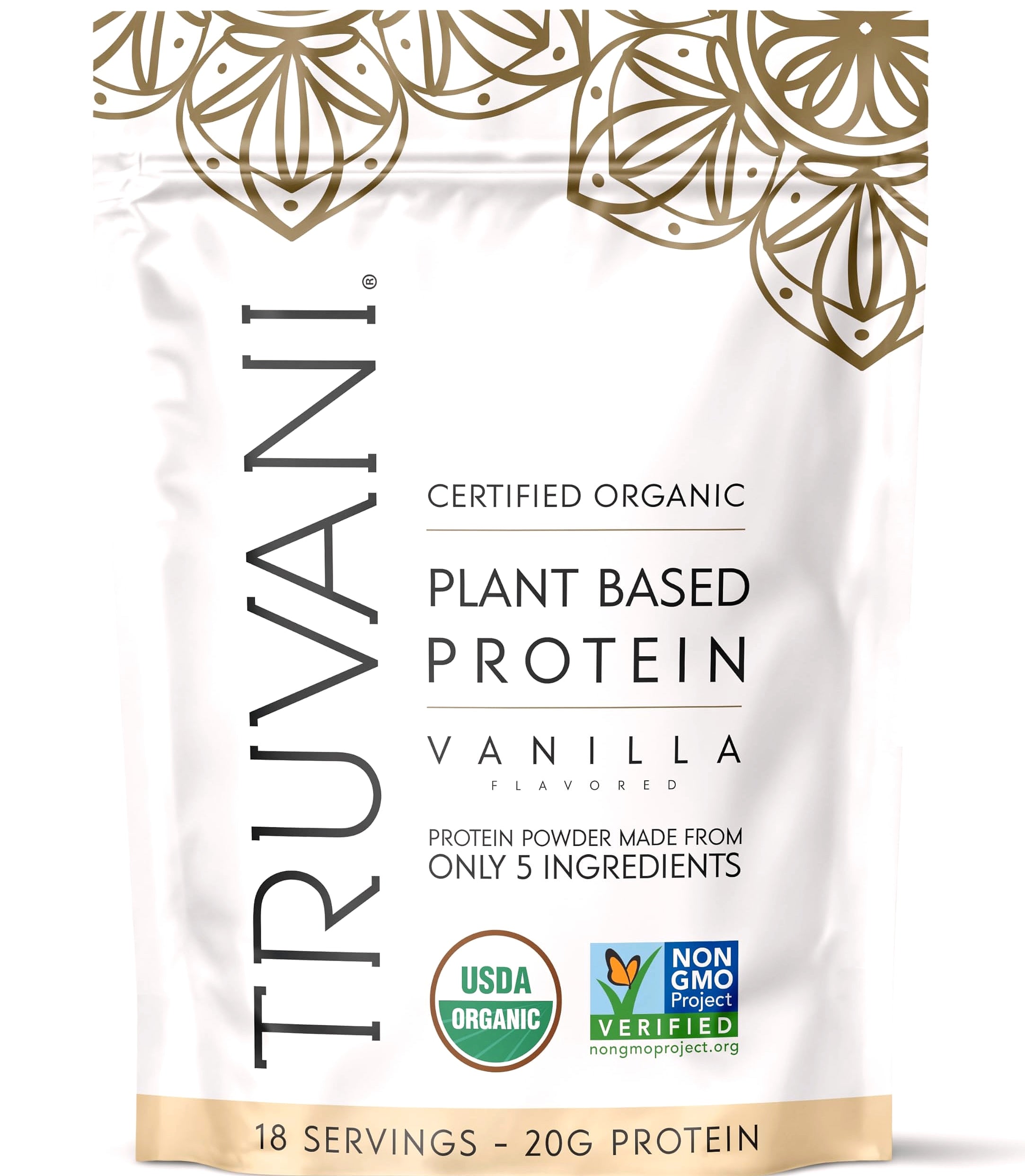 Truvani Organic Plant Based Protein Powder Vanilla 20g Pea