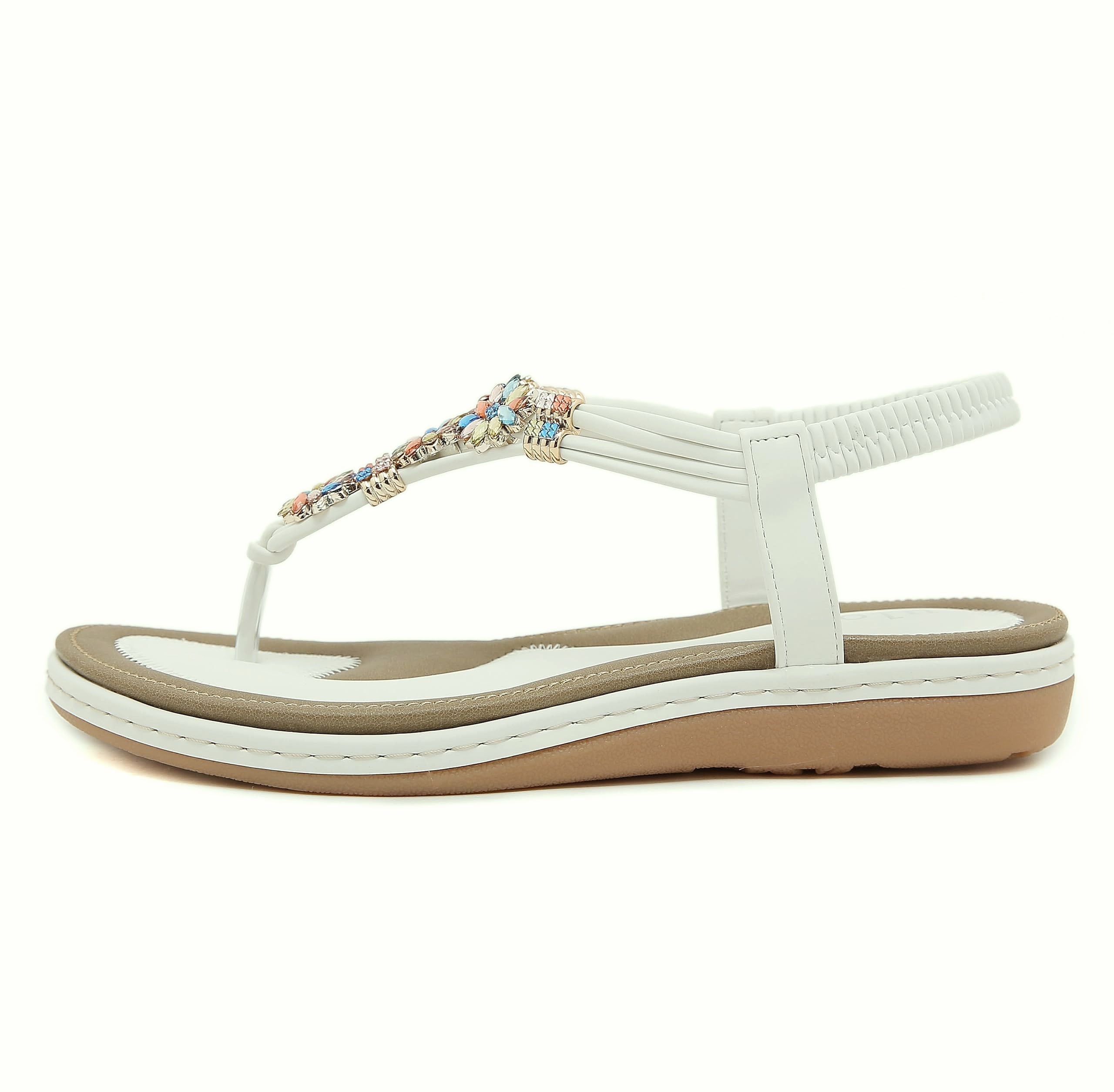 ulogu Womens Bohemian Flat Sandals Summer Beach Shoes