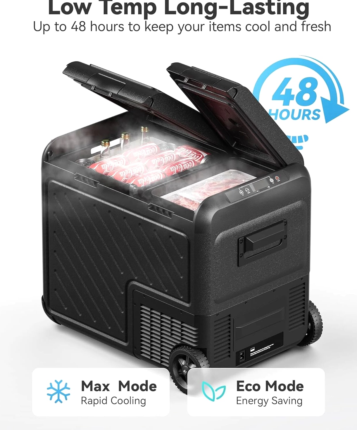 12 Volt Car Refrigerator Portable Freezer 39/48/58Qt Truck RV Fridge APP Control