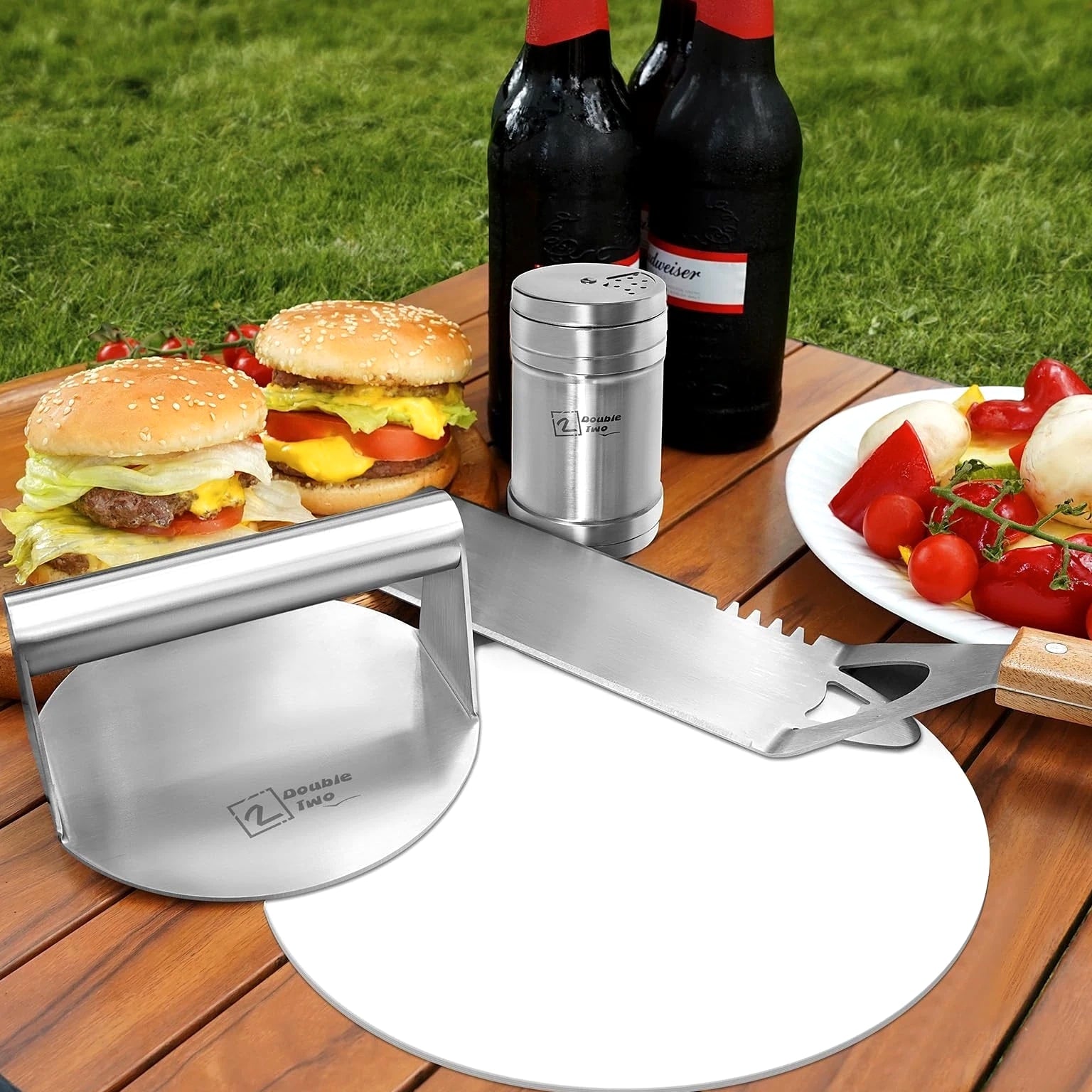 Smashed Burger Kit, Burger Press Set - Stainless Steel Burger Press, Grill Sp...