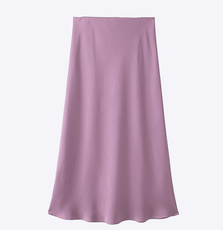 Willshela Women's Satin Pleated Midi Skirt Elastic Waist