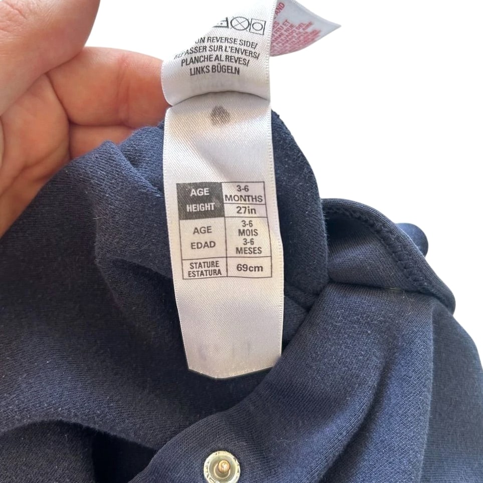 Marks Spencer Paddington Bear Sleepsuit Baby 3 6 Months Navy Red Footed Pajamas
