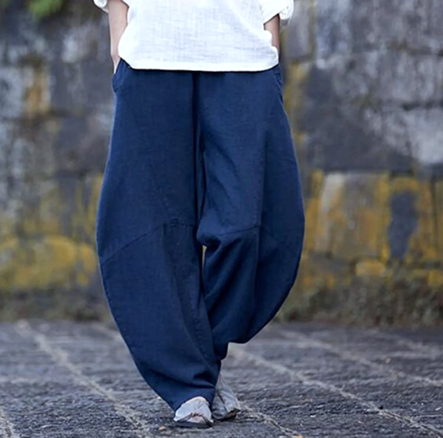Aristarchus Cotton Linen Women's Cargo Pants Loose Fit