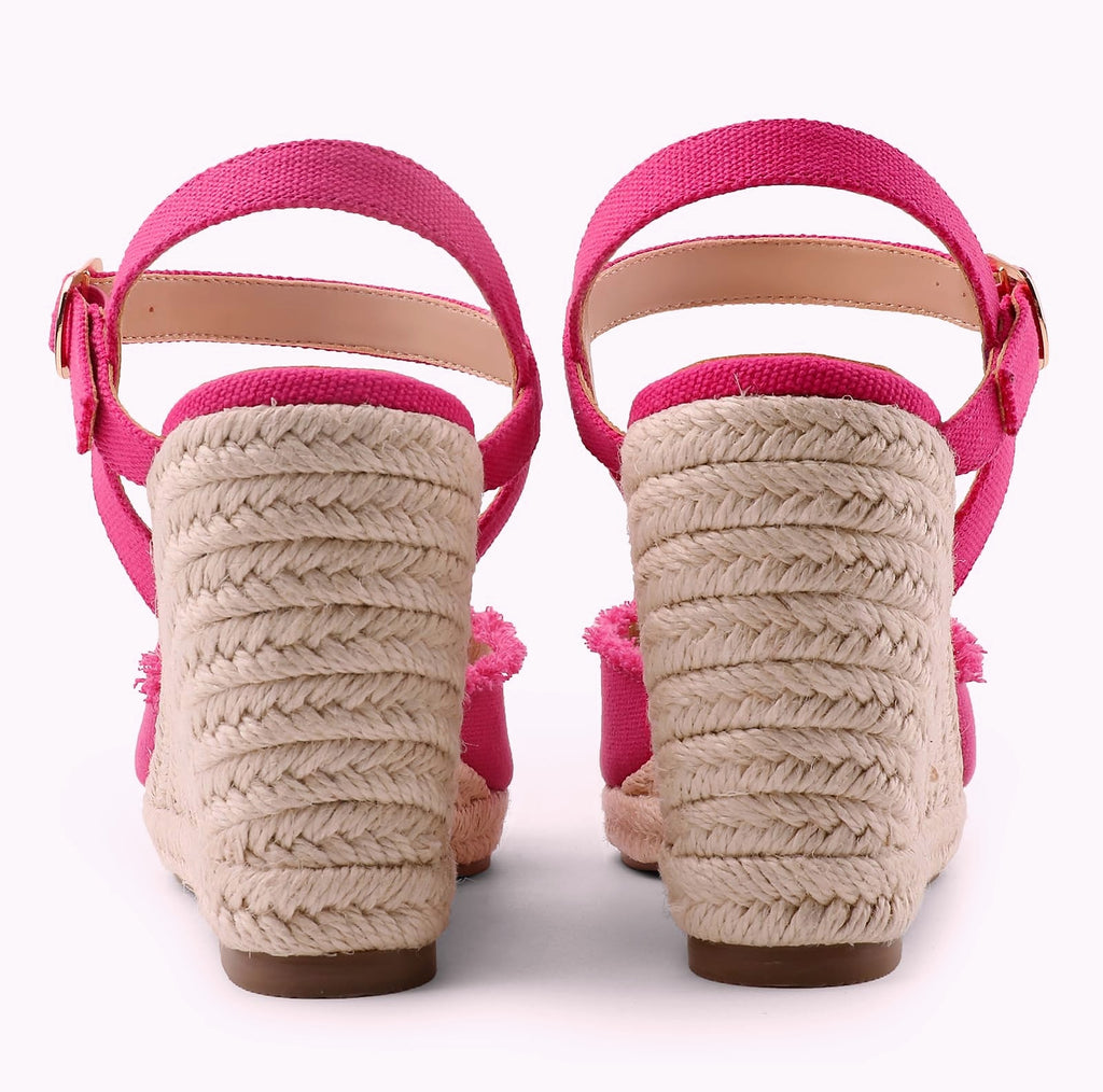 JOY IN LOVE Platform Wedge Sandals with Ankle Strap