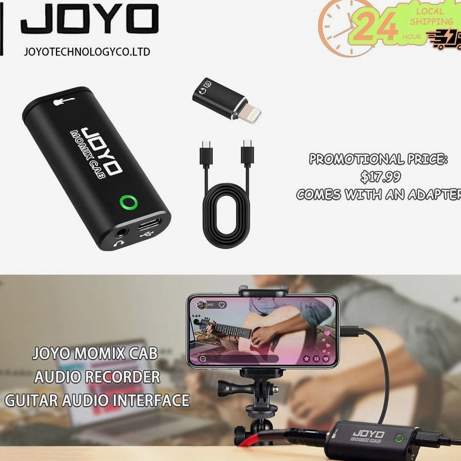 JOYO Guitar Audio Interface Pocket Recording Sound Portable for Live Streaming
