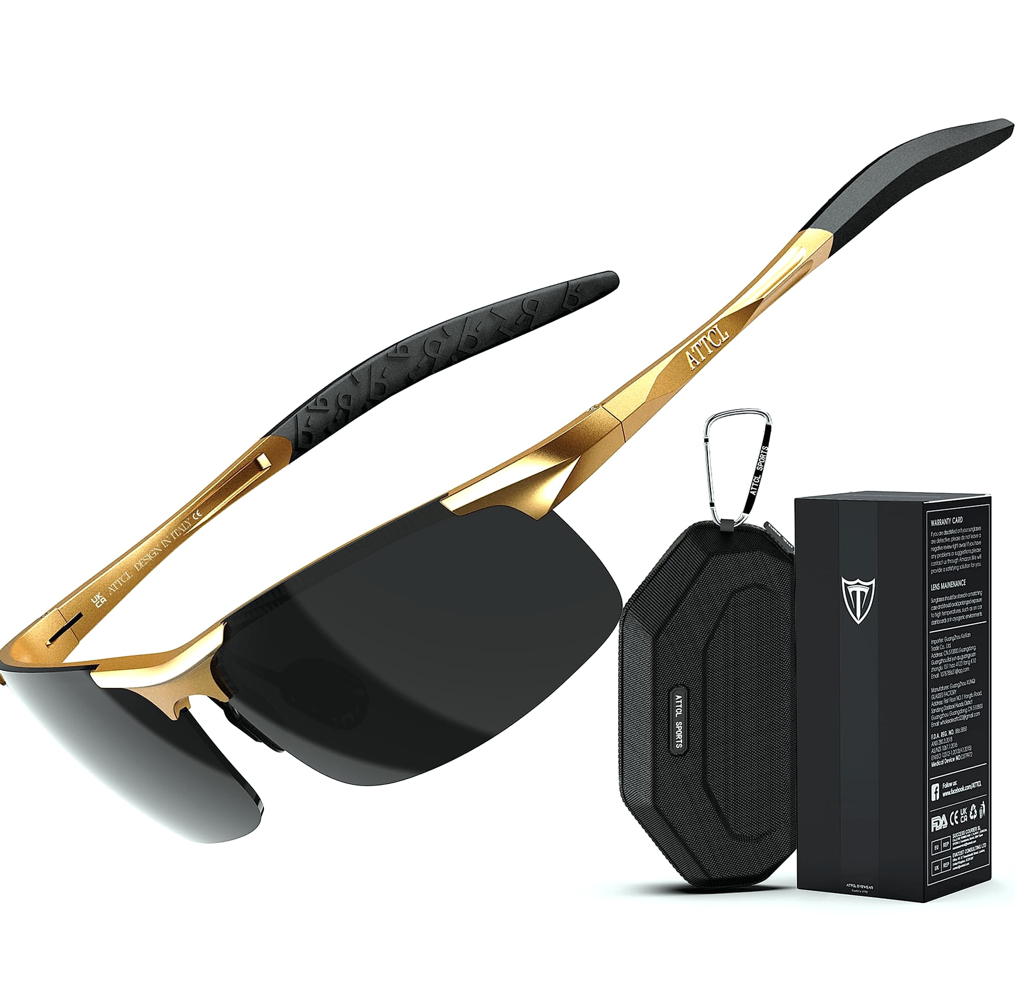 ATTCL Polarized Sunglasses Men Sports Wrap Around UV Protection