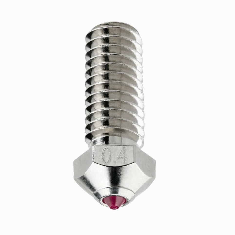 3D Printer Nozzle 0.4mm Ruby Hardened Abrasion-Resistant Copper - Compatible