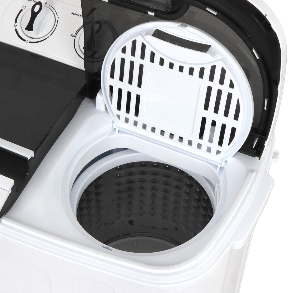 White Compact Portable Washer & Dryer with Mini Washing Machine and Spin Dryer