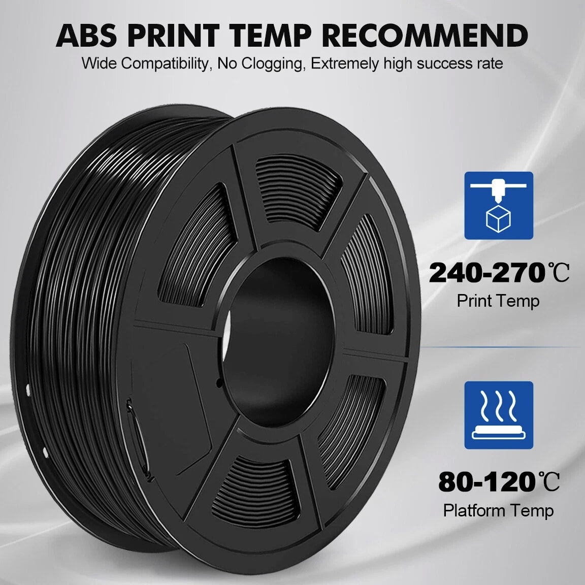 SUNLU ABS Filament 1.75mm±0.02mm, Highly Resistant Durable For 3D Printer 1KG