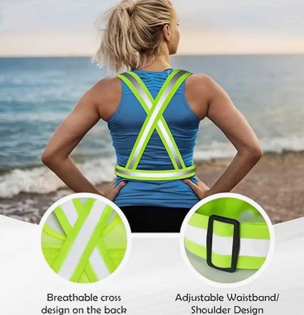2 Pack Reflective Running Vest With Bracelets and Phone Holder- Safety Gear