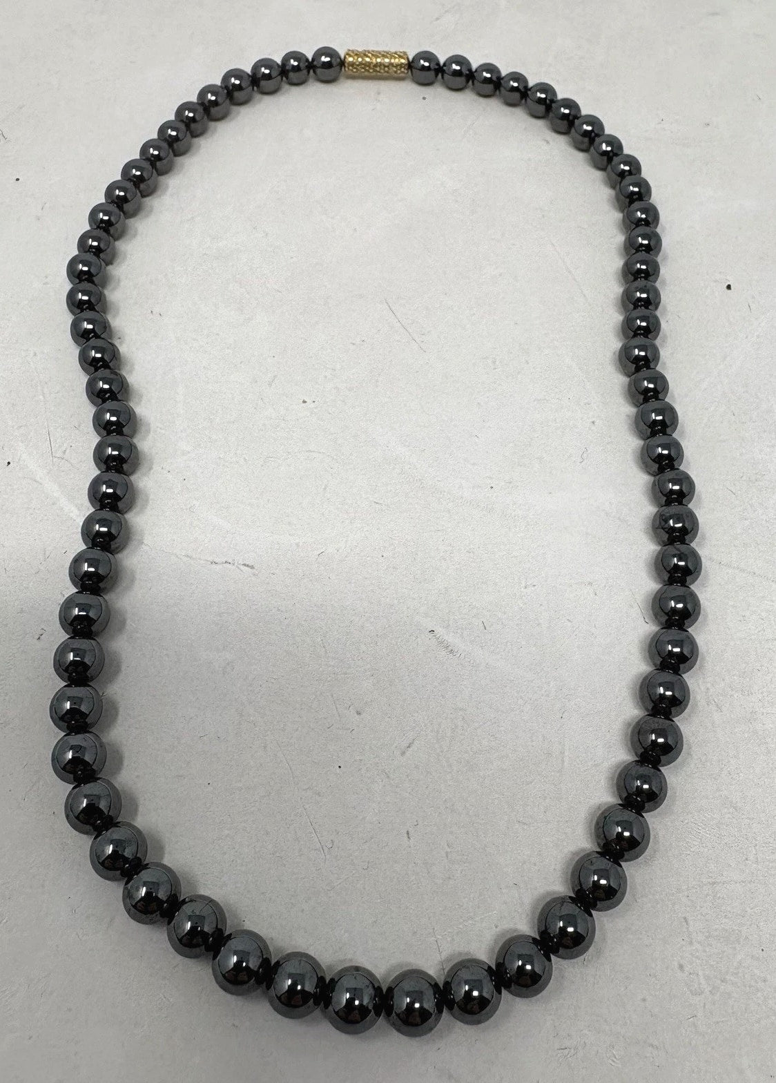 Hematite Beaded Necklace Jewellery Accessory (K1L) Vintage Grey Elegant
