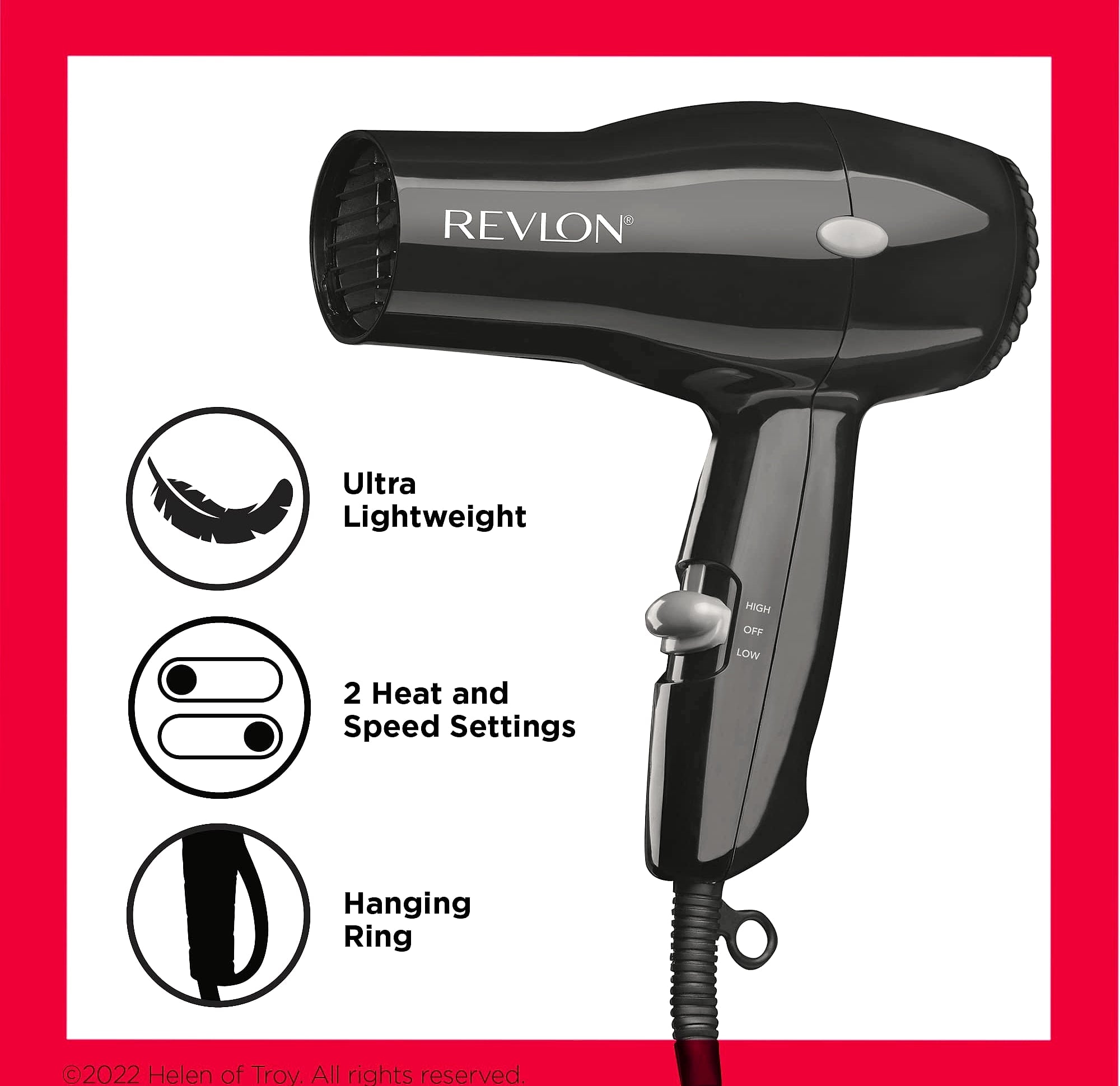 Revlon Essentials 1875W Compact Hair Dryer for Travel