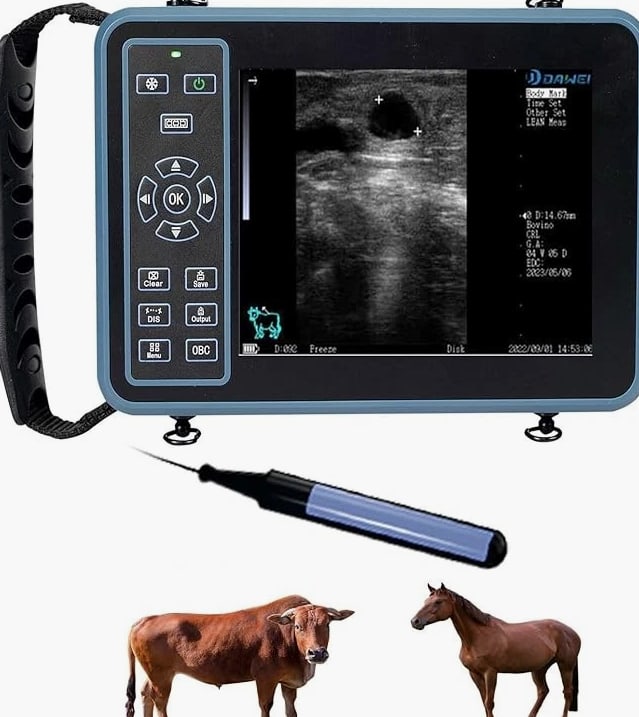 DAWEI Handheld Vet Ultrasound Machine Scanner 6.5MHZ Rectal Probe