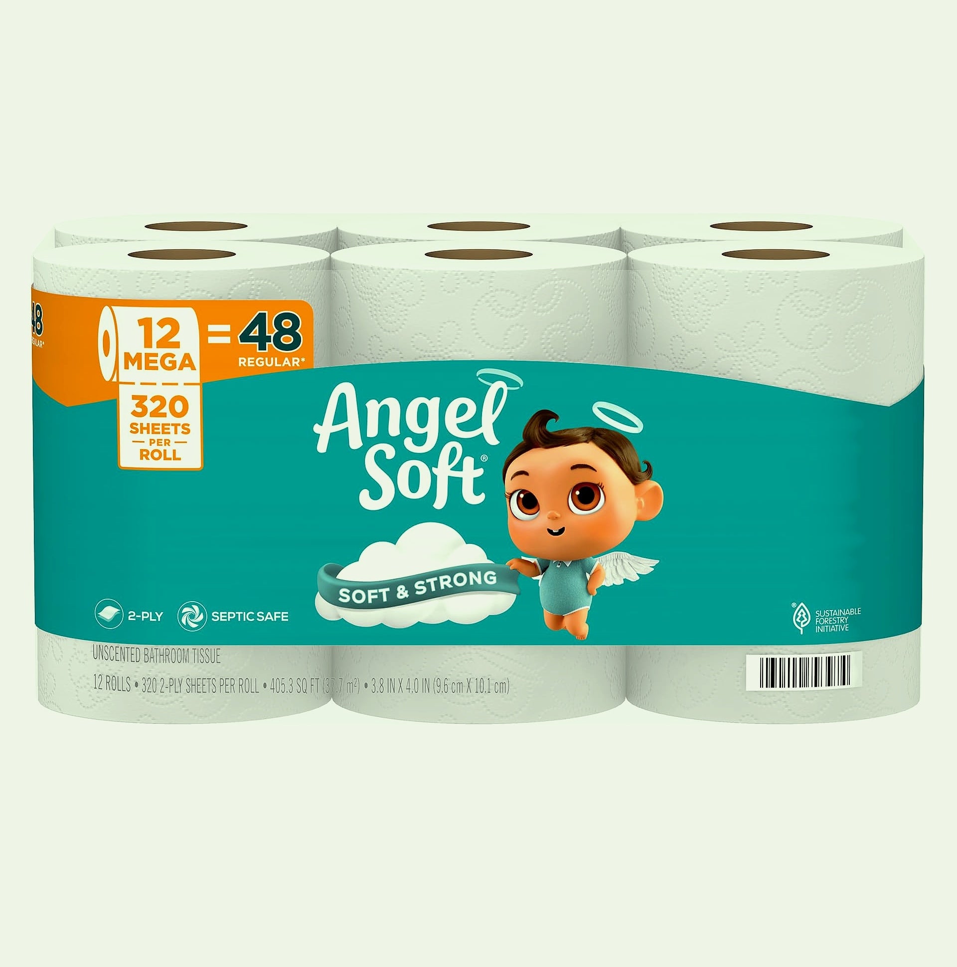 Angel Soft Mega Rolls Toilet Paper, 18 Pack, 2-Ply Soft Tissue