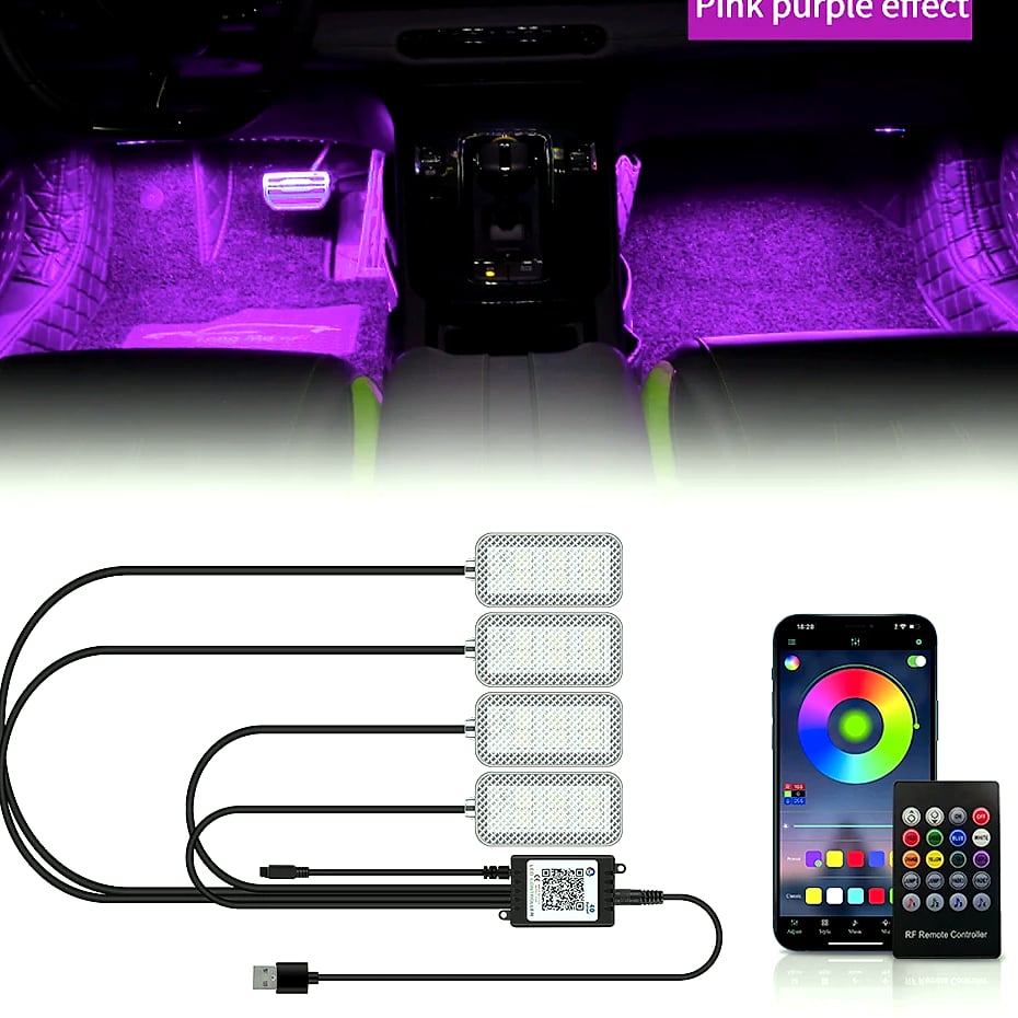 WUMFIRE Car Interior LED Ambient Lighting Kit with Remote Control