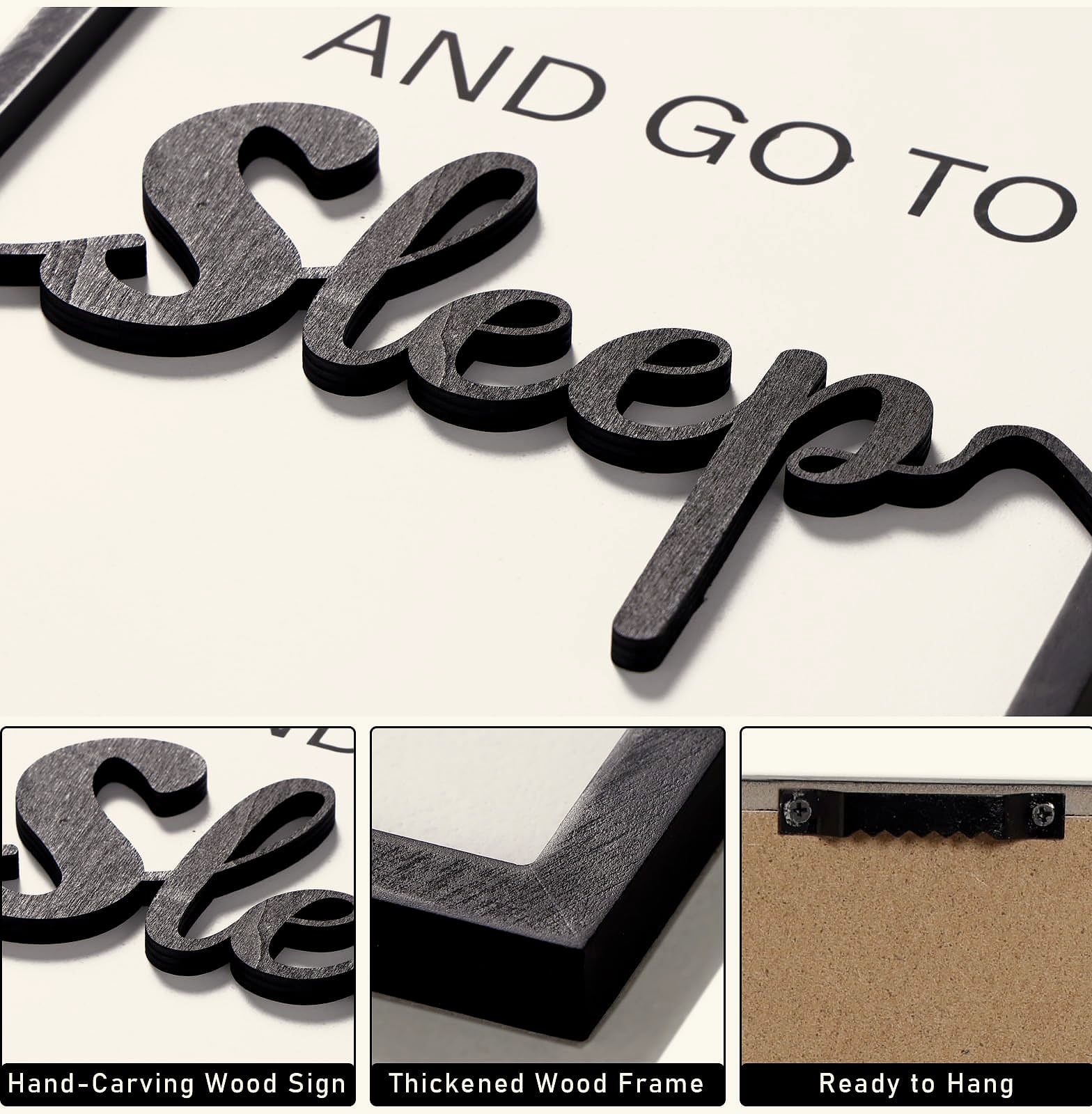 KIOSSUT 3D Wood Give it to God and Go to Sleep Wall Sign Set