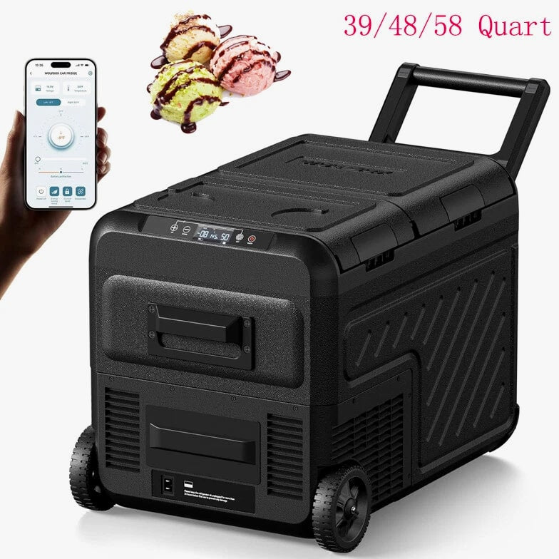 12 Volt Car Refrigerator Portable Freezer 39/48/58Qt Truck RV Fridge APP Control