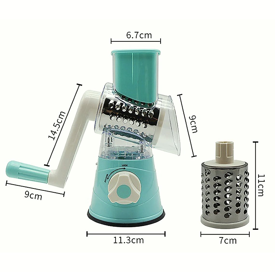 AEHOME Vegetable Slicer Shredder with 3 Drum Grater