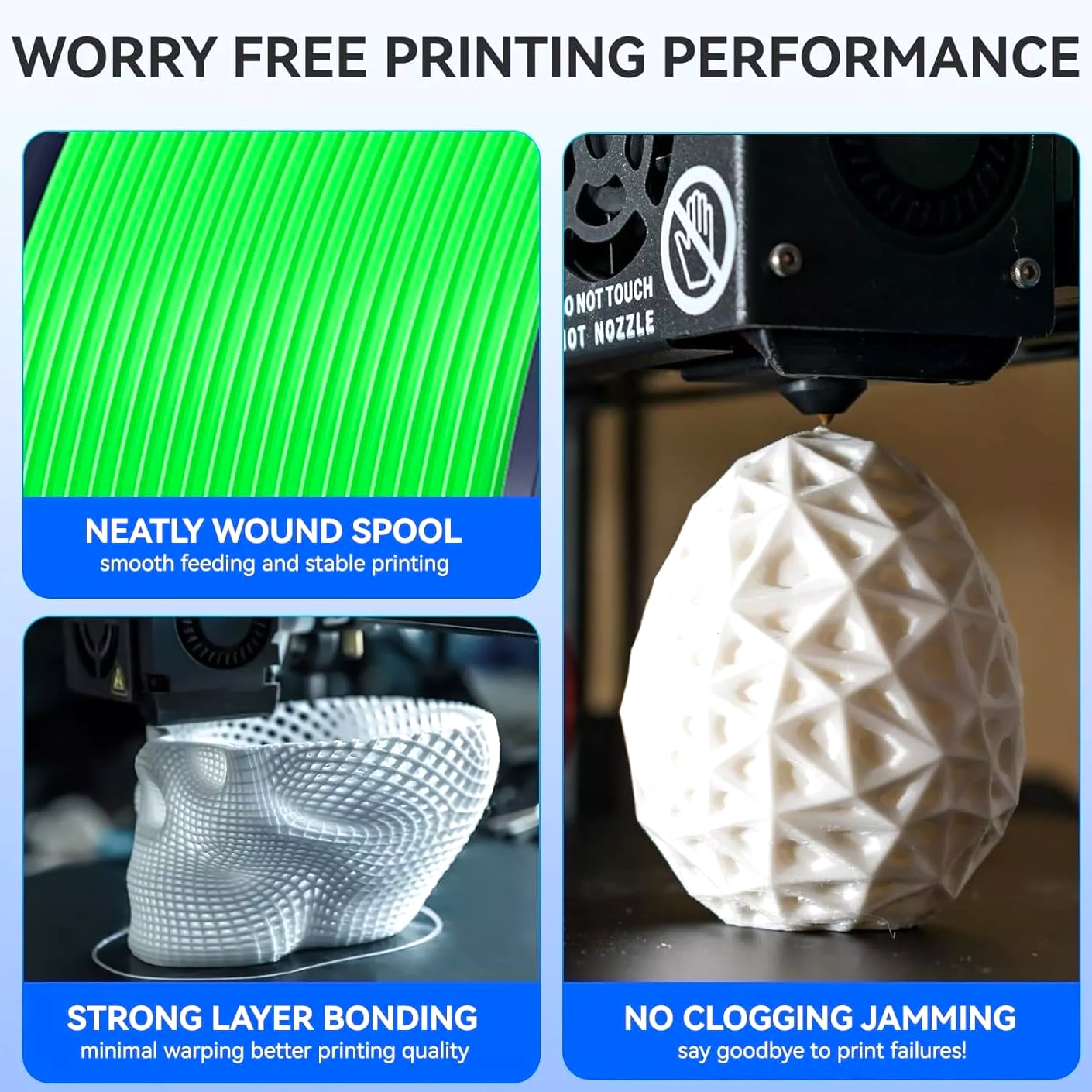 JAYO 10KG/20KG PLA Meta PETG PLA+ SILK ABS 3D Printer Filament 1.75mm 1.1KG LOT