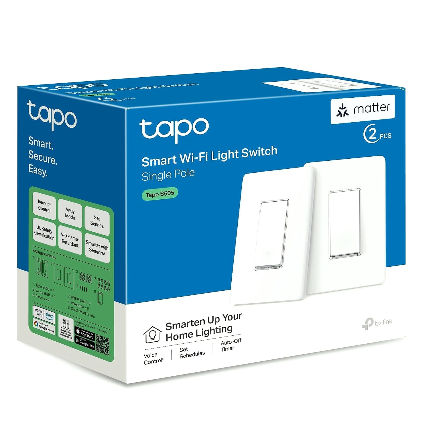 TP-Link Tapo S505 Matter Smart Light Switch 2-Pack