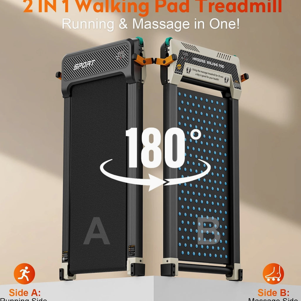 Akluer Walking Pad with Incline, Dual-Sided Walking Pad & Foot Massage Used