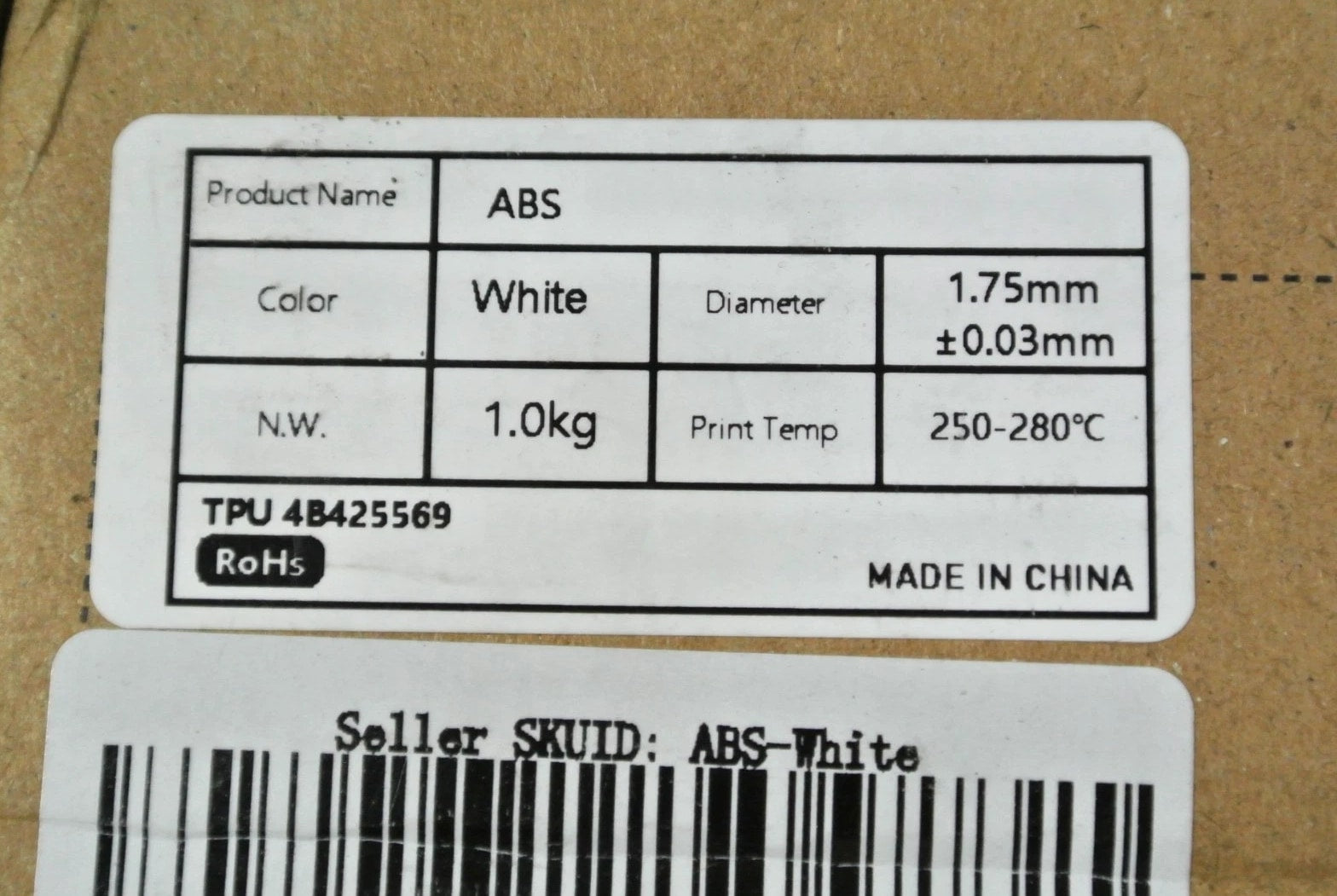 4 Nevsoye 1.0Kg ABS 3D Printer Filament 1.75mm - 2 White 2 Black
