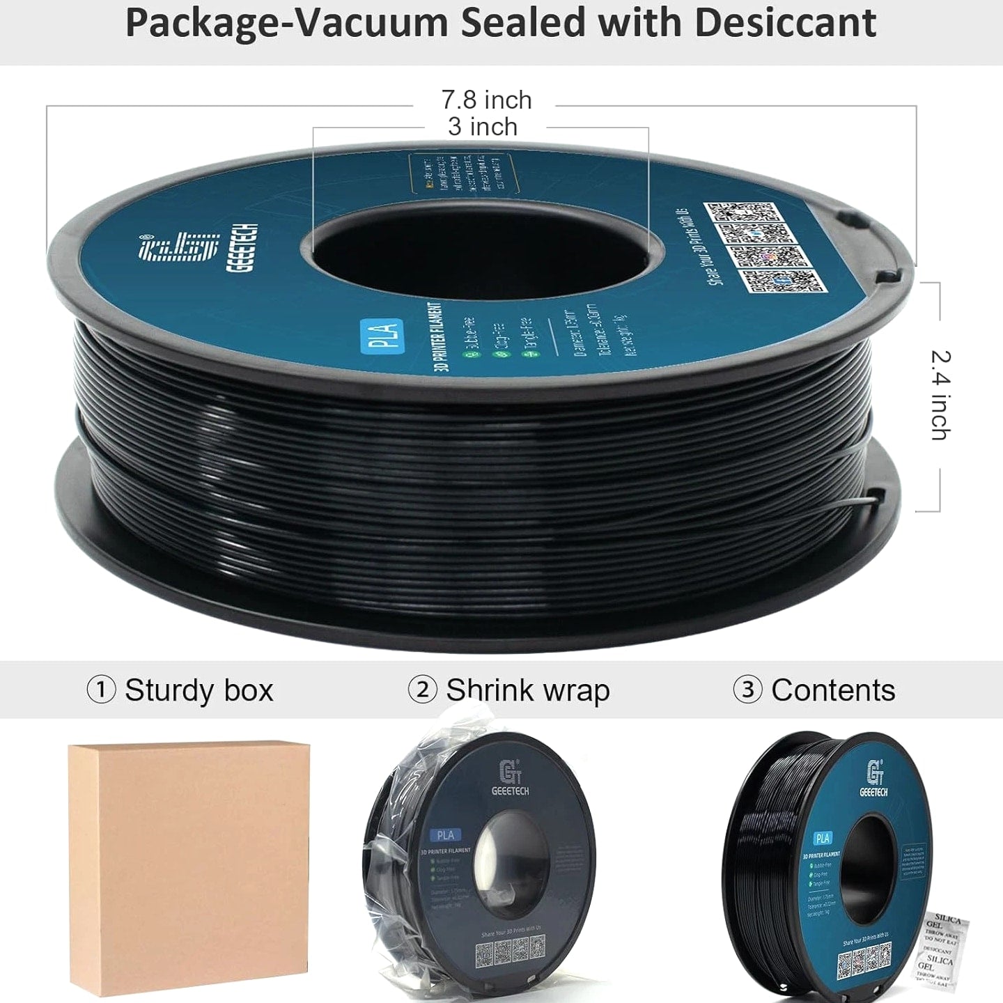 Silk PLA Filament 1.75mm for 3D Printer, Shiny Metal-Like 3D Filament 1Kg