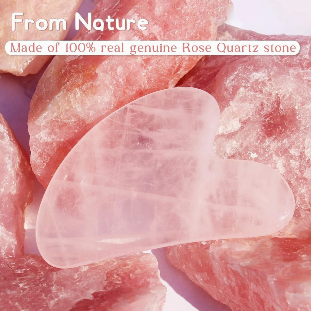 Genuine Rose Quartz Gua Sha Tool - Enhance Your Beauty Ritual With Ease