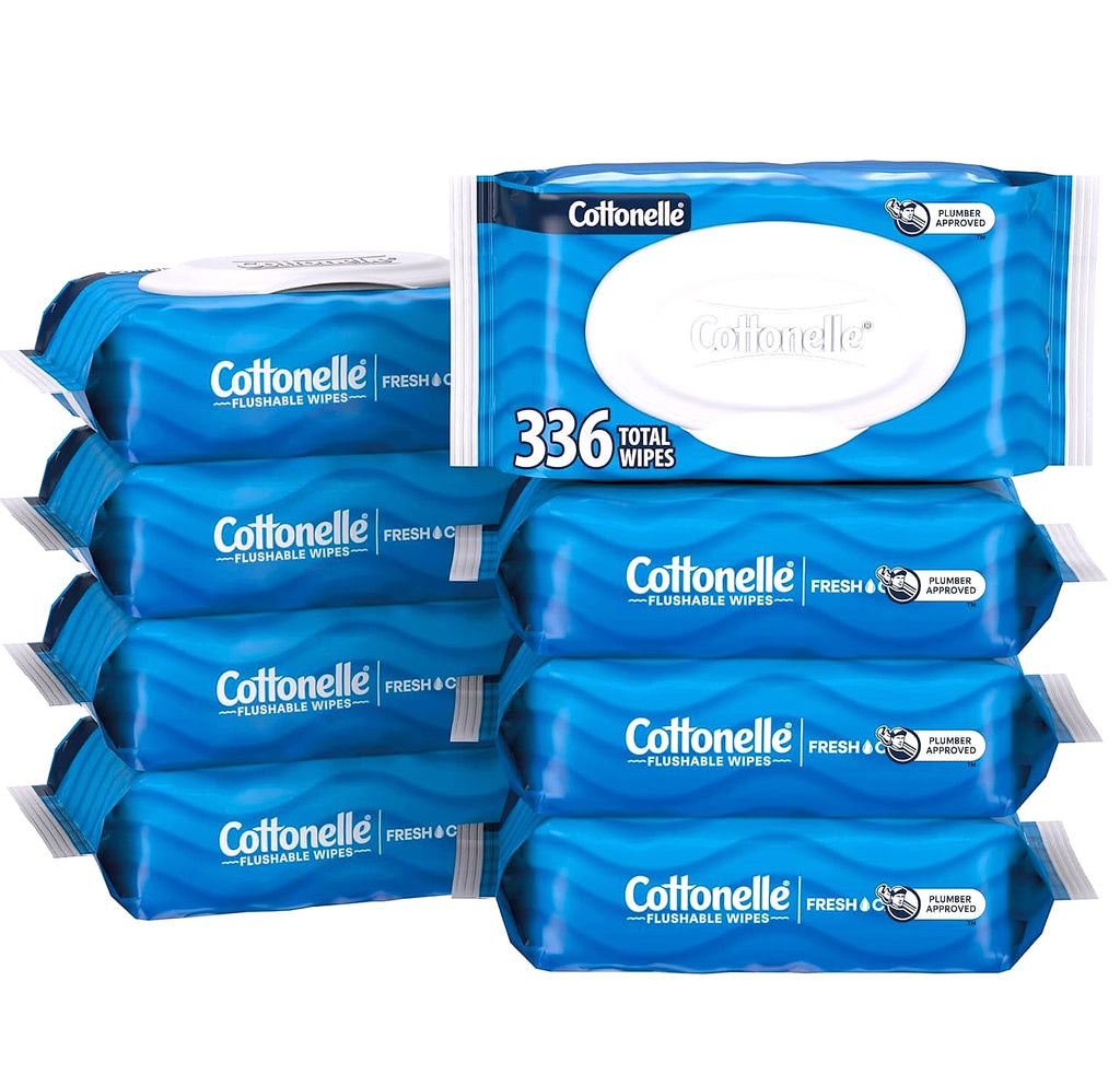 Cottonelle Fresh Feel Flushable Wet Wipes, 8 Packs