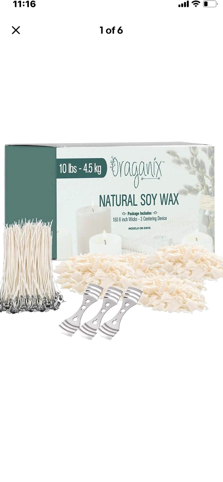 10 Lbs Organic Natural Soy Wax for Candle Making, Bulk Candle Wax Flakes Kit