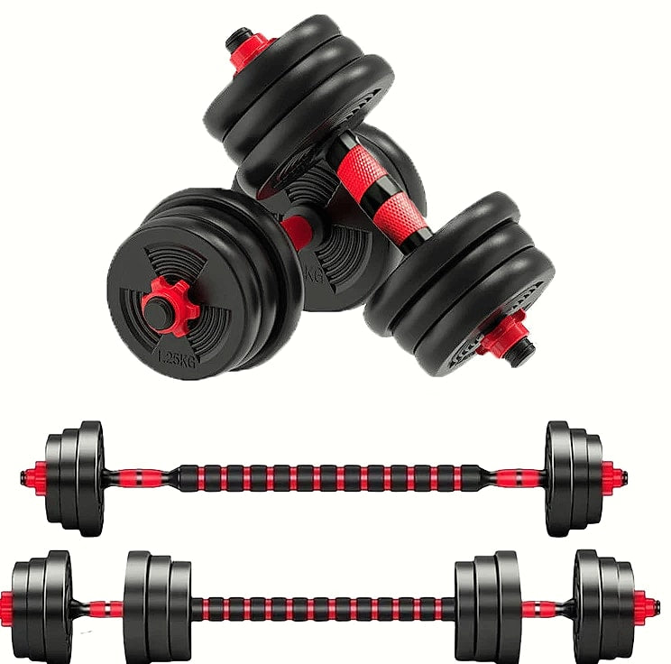 Adjustable Dumbbell to Barbell Set 5-44lbs Home Gym