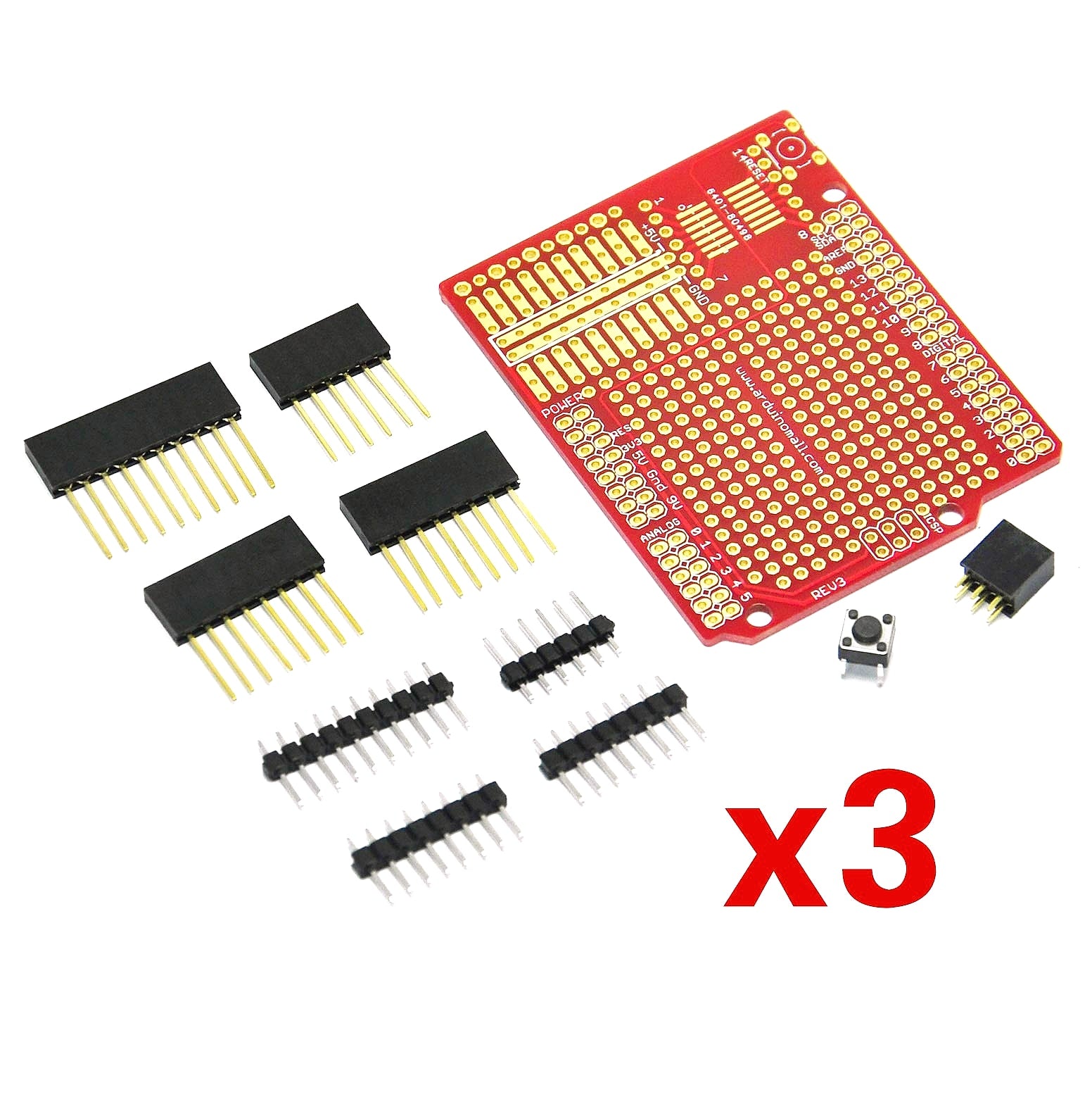 Gikfun Prototype Shield Kit for Arduino UNO R3 Mega (Pack of 3)