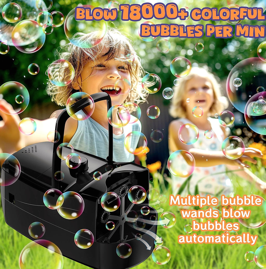 Sizonjoy Automatic Bubble Machine with 6 Wands, 18000+ Bubbles/Min