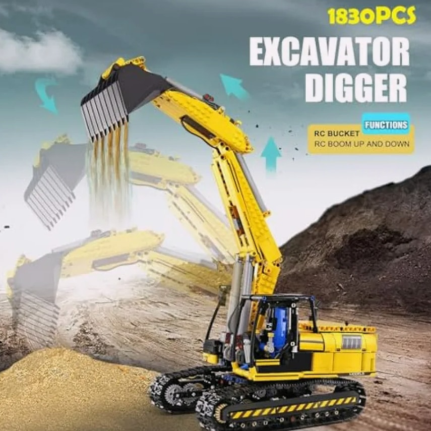 Mould King 13112 RC Excavator 1830 Piece Building Set
