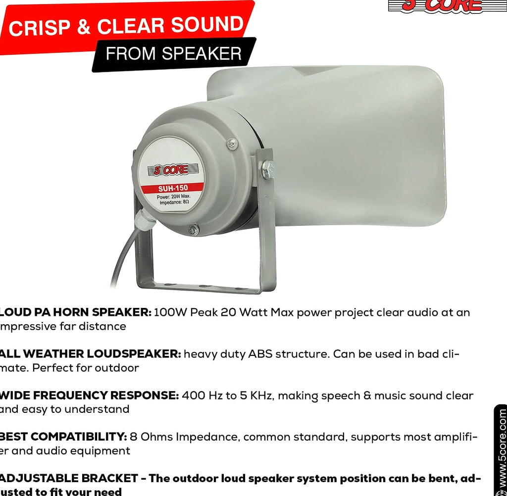 5Core PA Speaker 10 Inch 200W Horn Loudspeaker