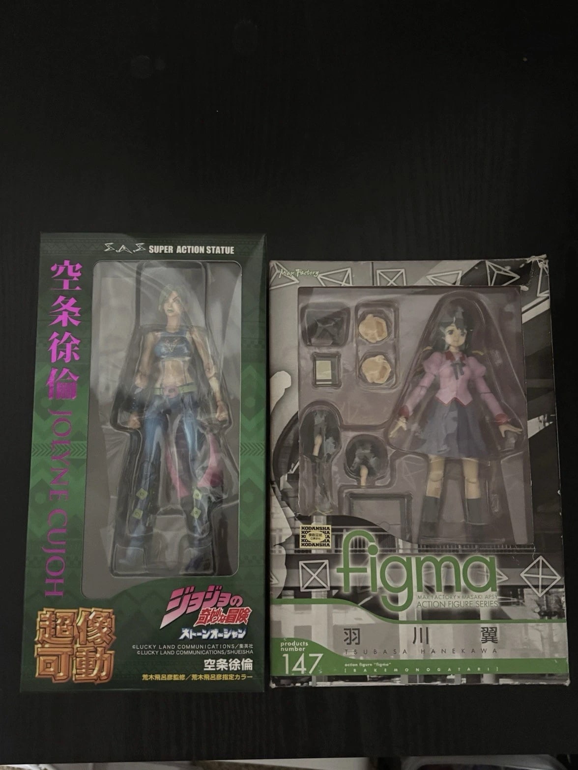 Anime Figure Lot (4) - Jolyne, Hanekawa, Hitagi, And Dark Magician Girl
