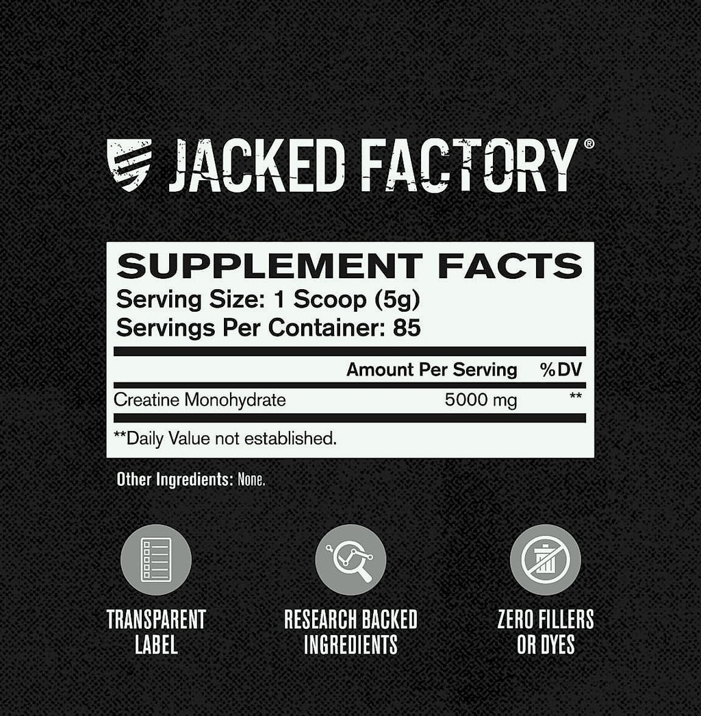 Jacked Factory Creatine Monohydrate Powder 425g Supplement