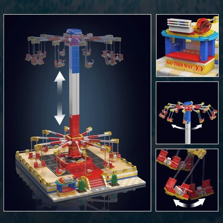 Mould King 11016 Rotating Flying Chair Paradise Building Block Remote Controlled