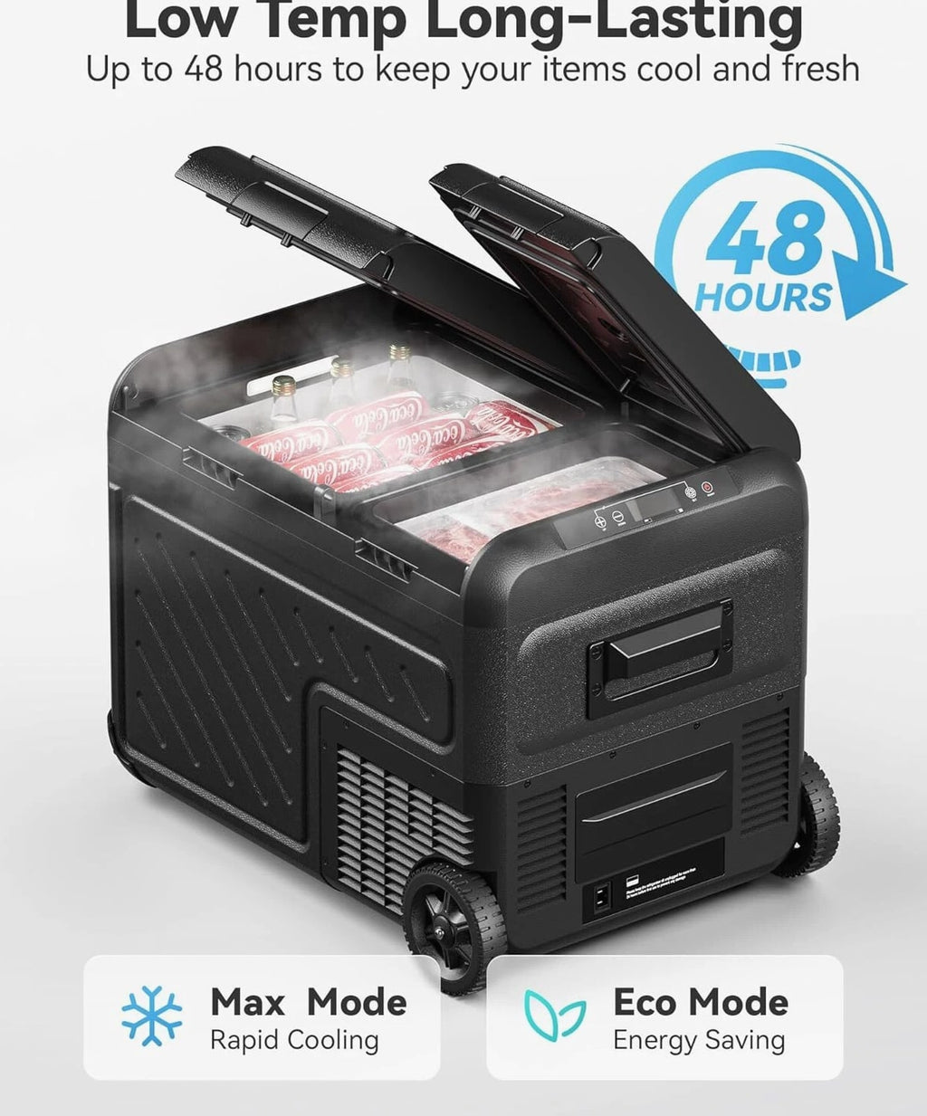 12 Volt Car Refrigerator Portable Freezer 39/48/58Qt Truck RV Fridge APP Control