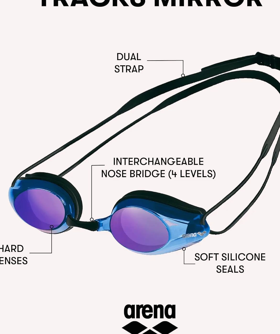 Adult Racing Swim Goggles, FINA-Approved Anti-Fog Lens
