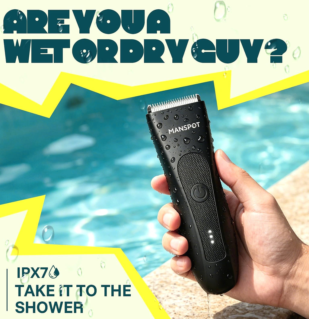 MANSPOT Groin Body Hair Trimmer with 4 Guards and Ceramic Blades