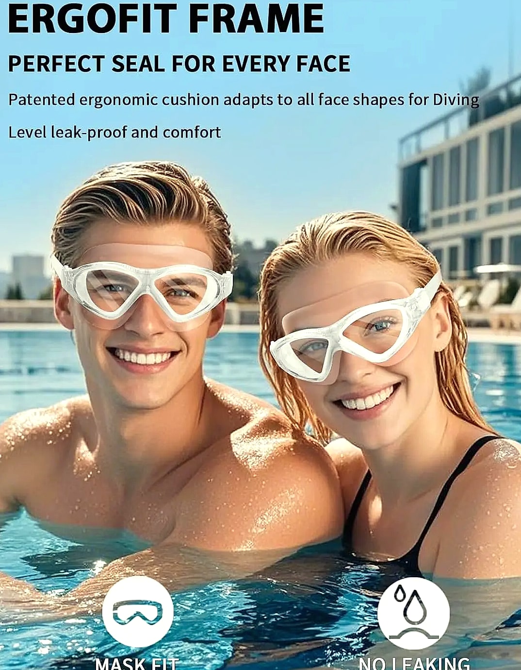 Anti-Fog Liquid Silicone Swimming Goggles with UV Protection