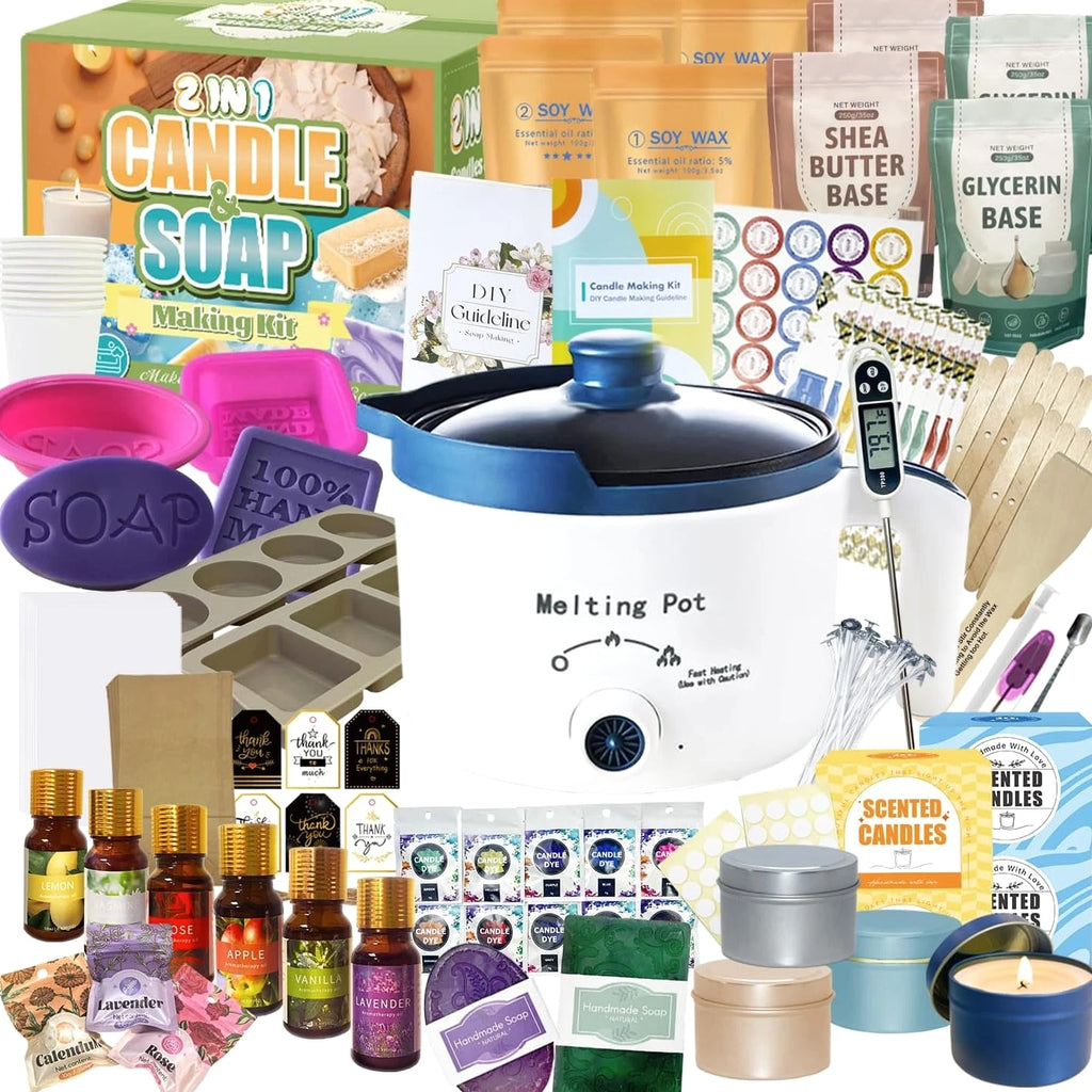 2-in-1 Candle & Soap Making Kit for Beginners - Complete All-in-One DIY Craft Kit