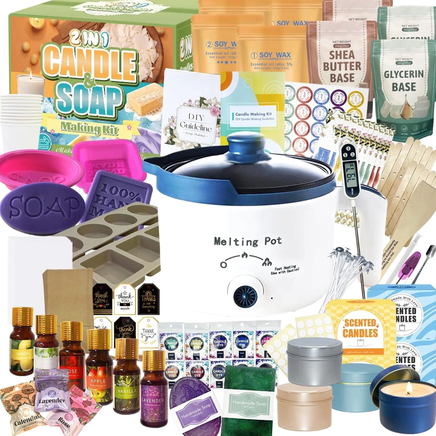2-in-1 Candle & Soap Making Kit for Beginners - Complete All-in-One DIY Craft Kit