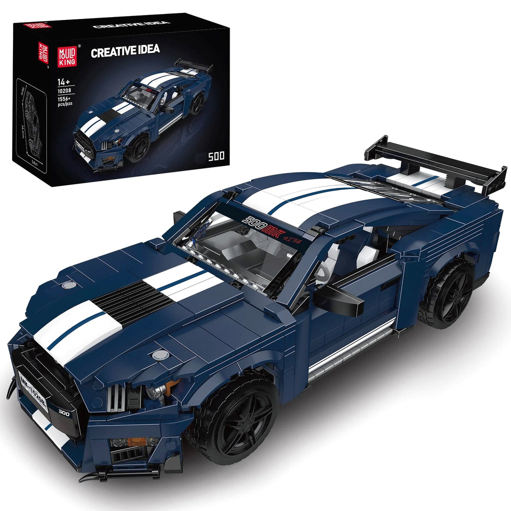 Mould King 10208 Blue Sports Car Supercar Building Block Toy Collection Static