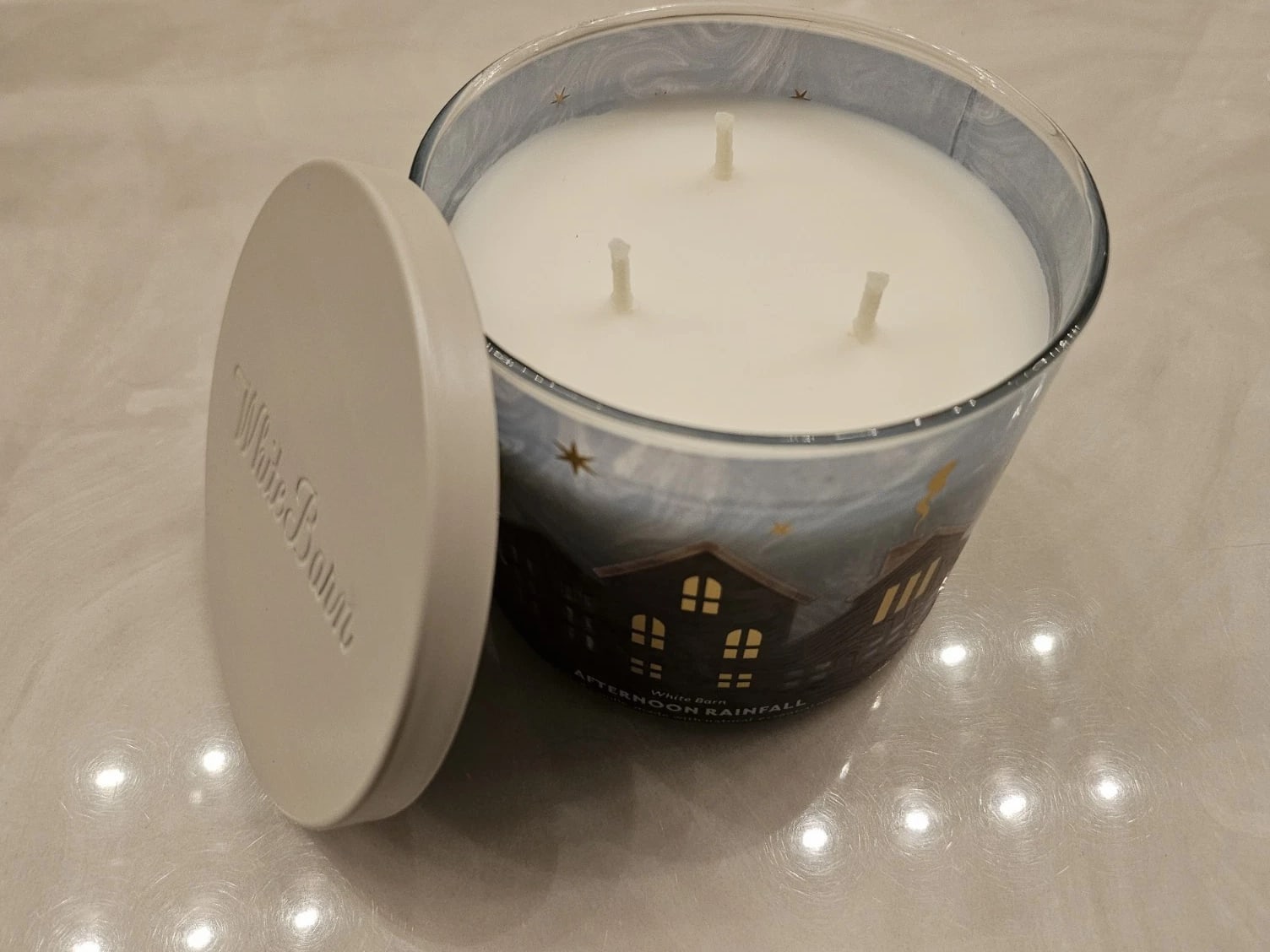 Bath & Body Works White Barn Afternoon Rainfall 3-Wick Candle