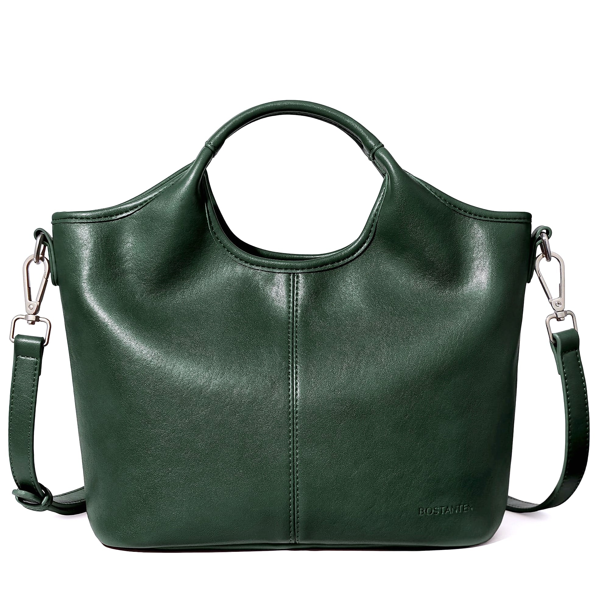 BOSTANTEN Vegan Leather Satchel Handbag with Detachable Strap