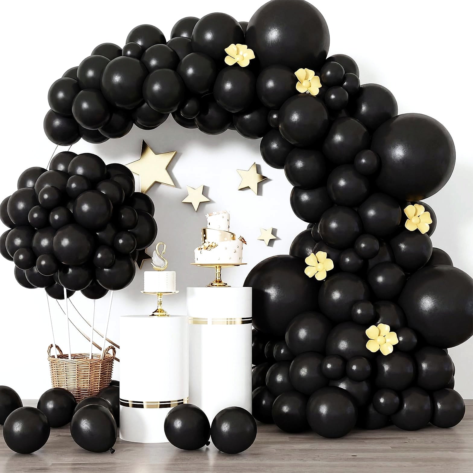Rubfac White Latex Balloons 129pc Garland Arch Kit