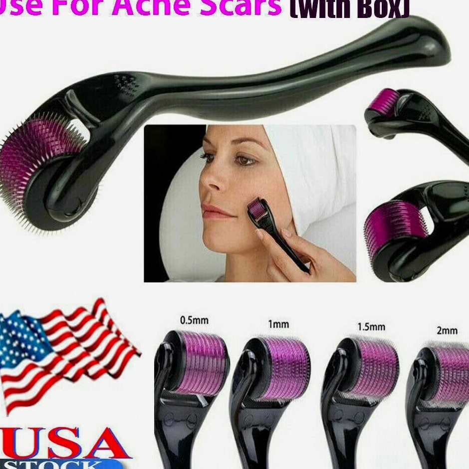Beard Derma Roller for Hair Loss and Fast Beard Growth, Titanium Top Quality